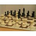 Zestaw: Zegar mechaniczny, figury szachowe plastikowe, szachownica zwijana, torba (Z-35/m)